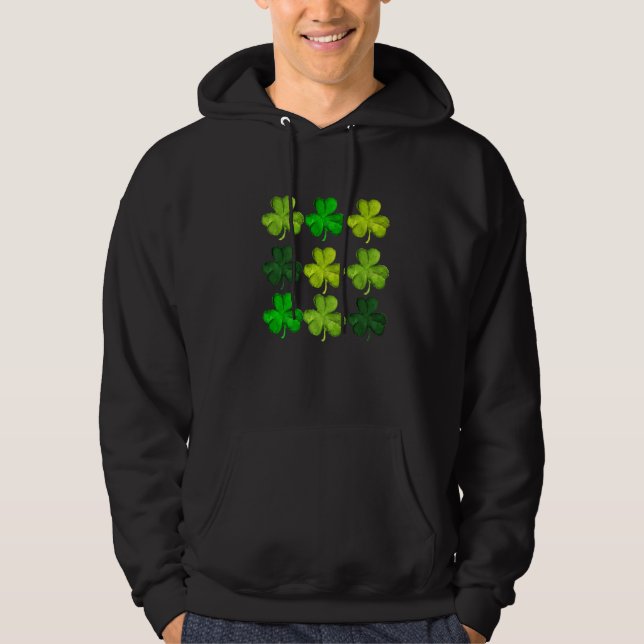 St. Patrick's Day Clover Shamrock T-Shirts Patty's Hoodie (Framsida)