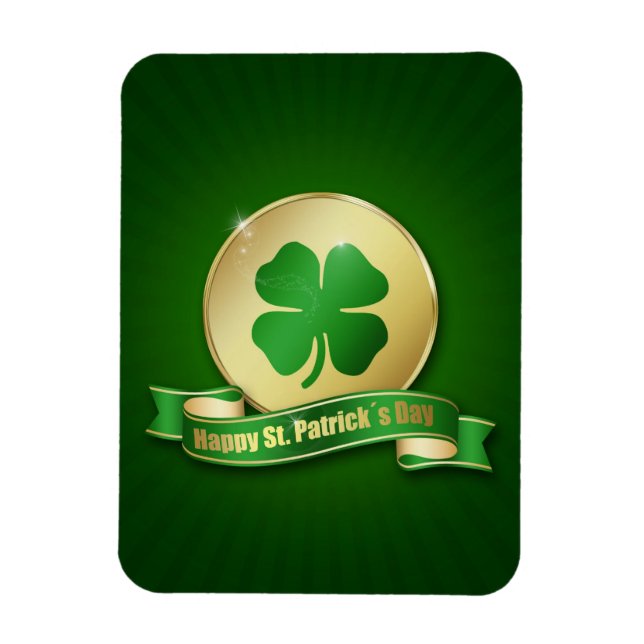 St. Patrick's Day Coin Shamrock Magnet (Vertikal)