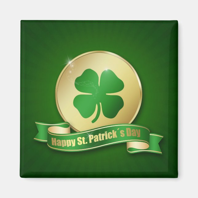 St. Patrick's Day Coin Shamrock Magnet (Framsidan)