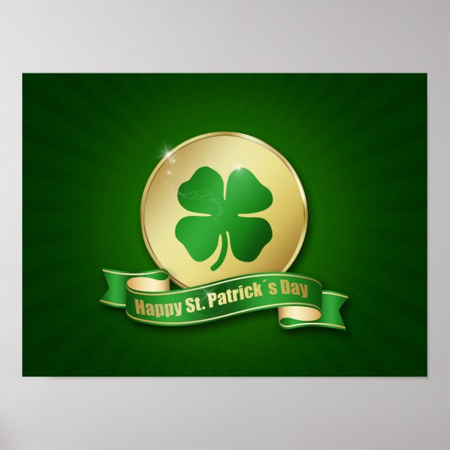 St. Patrick's Day Coin Shamrock Poster (Framsidan)