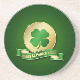 St. Patrick's Day Coin Shamrock Underlägg Sandsten