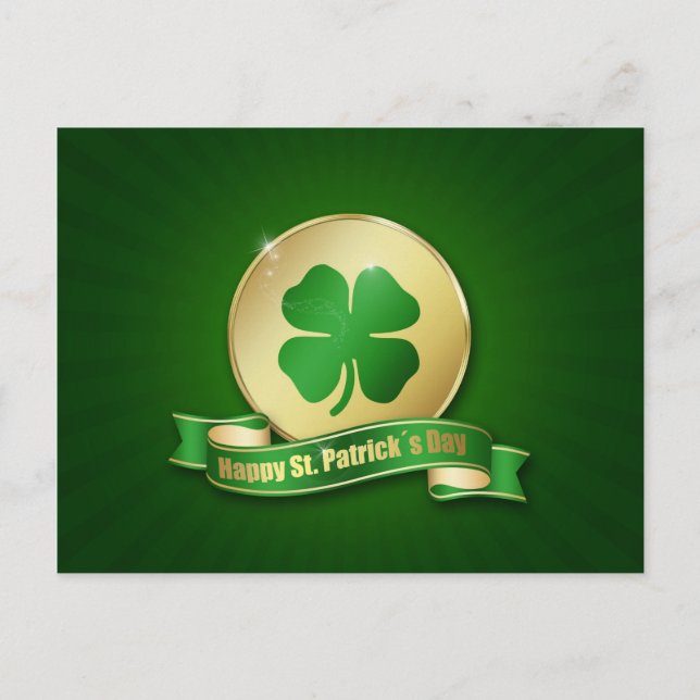 St. Patrick's Day Coin Shamrock Vykort (Framsida)