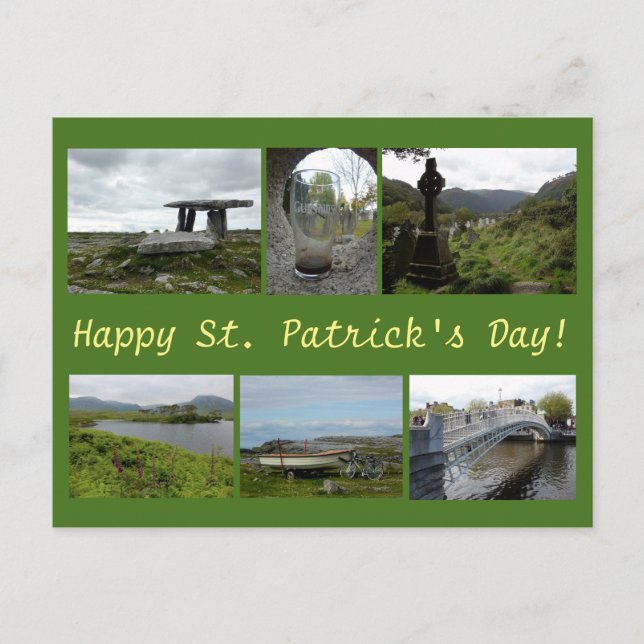 St. Patrick's Day Collage Vykort (Framsida)