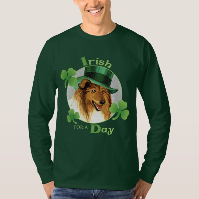 St. Patrick's Day Collie T Shirt (Framsida)