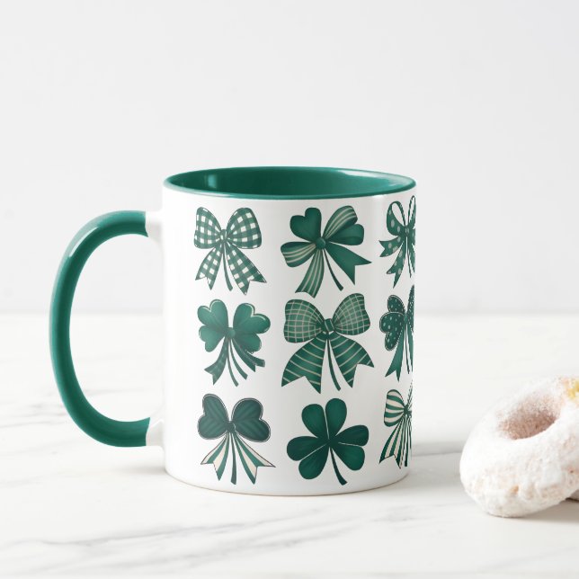 St. Patrick's Day Coquette Bågar Shamrocks Mugg (Med munk)