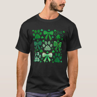 St patricks day Coquette Bow Hund älskare Irish Gi T Shirt