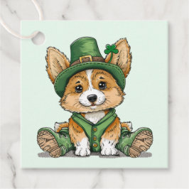 St. Patrick's Day Corgi Hund Gåvor Etiketter