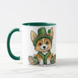 St. Patrick's Day Corgi Hund Mugg