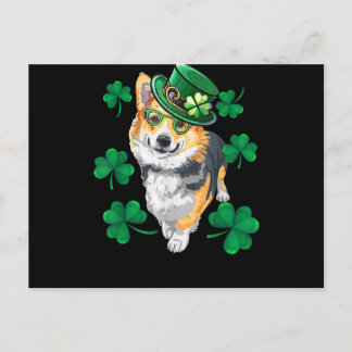 St patrick's day Corgi Vykort