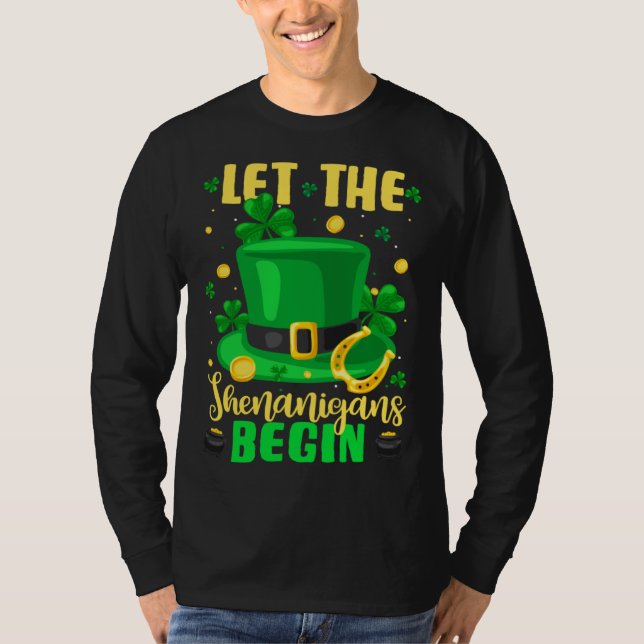 St Patricks Day Costume Let Shenanigans Begin Lepr T Shirt (Framsida)