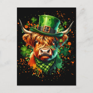 St. Patrick's Day Cow Vykort
