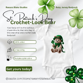 St. Patrick's Day Crochet-Look Bear  T Shirt