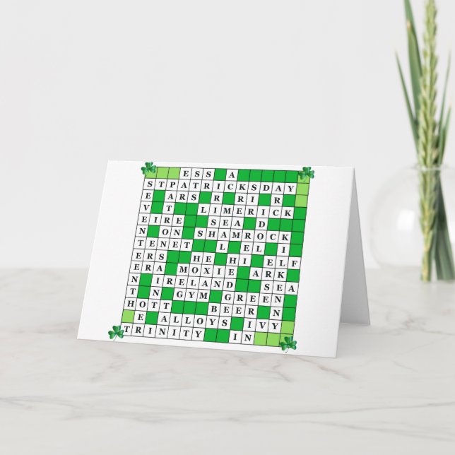 St patrick's day Crossword på Kort (Framsida)