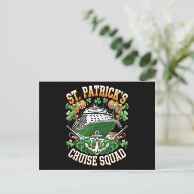 St patrick's day Cruise Squad 2025 Family Matching Vykort (Stående Fram)