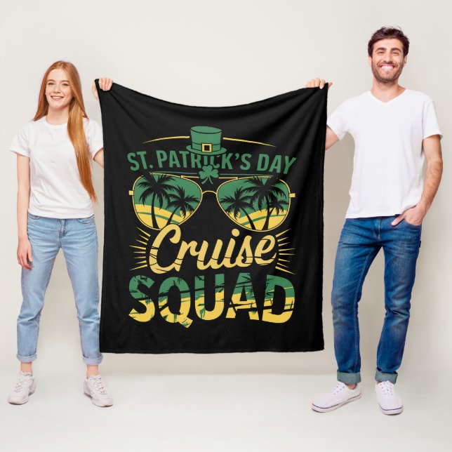 St Patrick's Day Cruise Squad Familj Matchande Fleecefilt (På plats)
