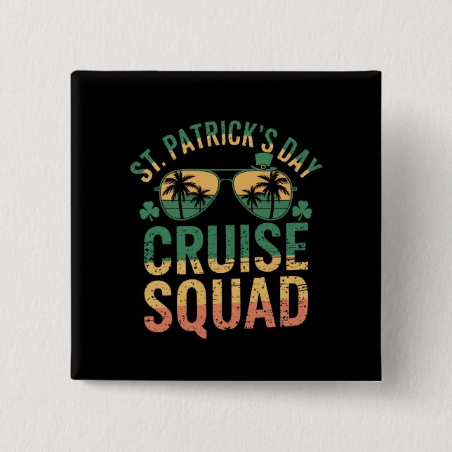 St patrick's day Cruise Squad Funny Family Matchin Knapp (Framsida)
