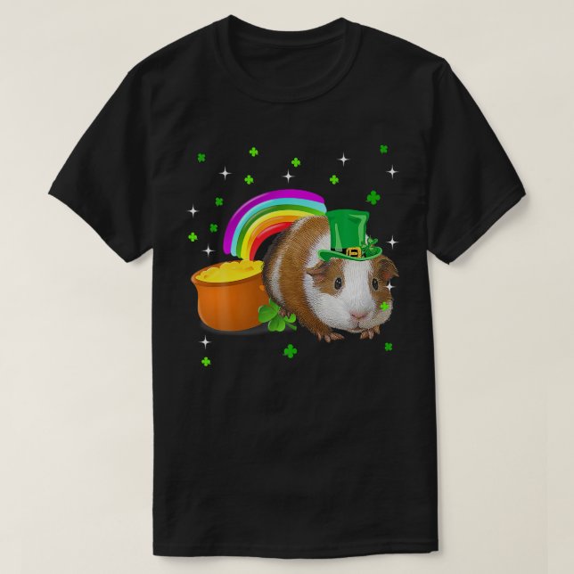 St patricks day Cute Guinea Gris Irish Shamrock Pr T Shirt (Design framsida)