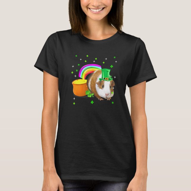 St patricks day Cute Guinea Gris Irish Shamrock T Shirt (Framsida)