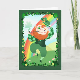 St. Patrick's Day Cute Leprechaun Kort