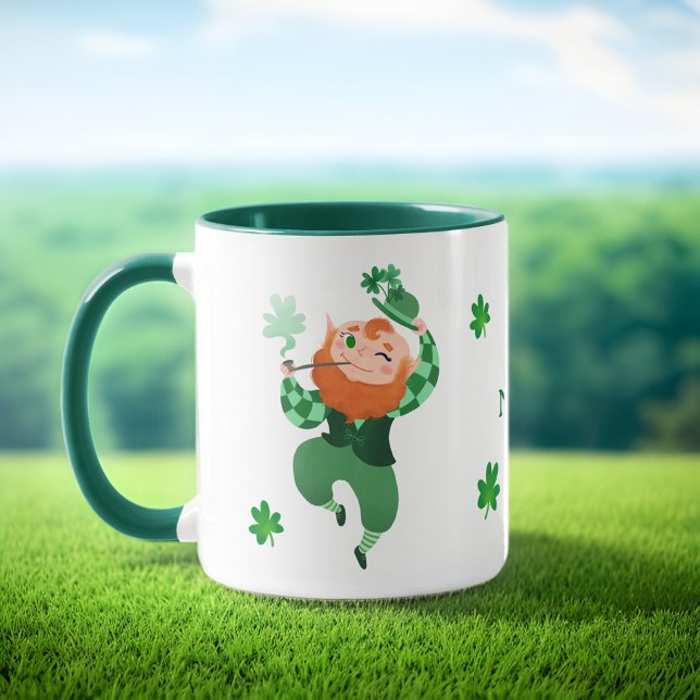 St. Patrick's Day Cute Leprechaun Personlig Mugg (Skapare uppladdad)