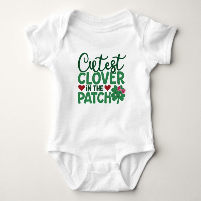 St. Patricks Day Cutest Klöver i Patch Girls T Shirt (Framsida)