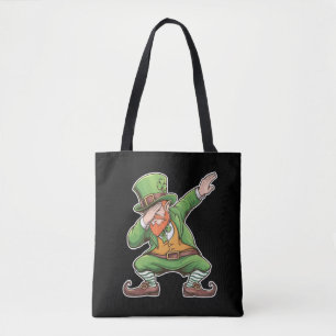 St Patricks Day Dab Dabbar Leprechaun i grönt Tygkasse