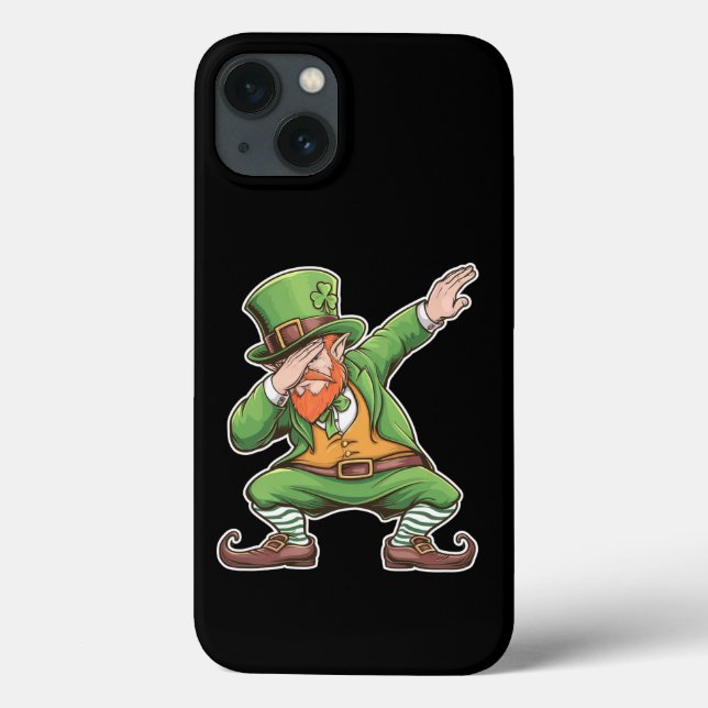 St Patricks Day Dab Dabbing Leprechaun i grönt  (Baksida)