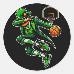 St patricks day Dabbing Leprechaun Boys Girls Bysk Runt Klistermärke