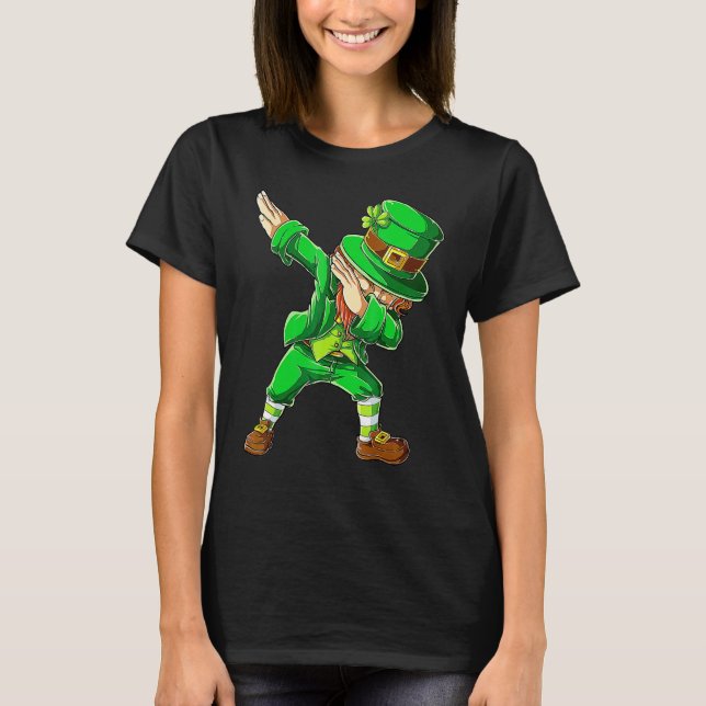 St Patricks Day Dabbing Leprechaun Boys Men Dab Da T Shirt (Framsida)