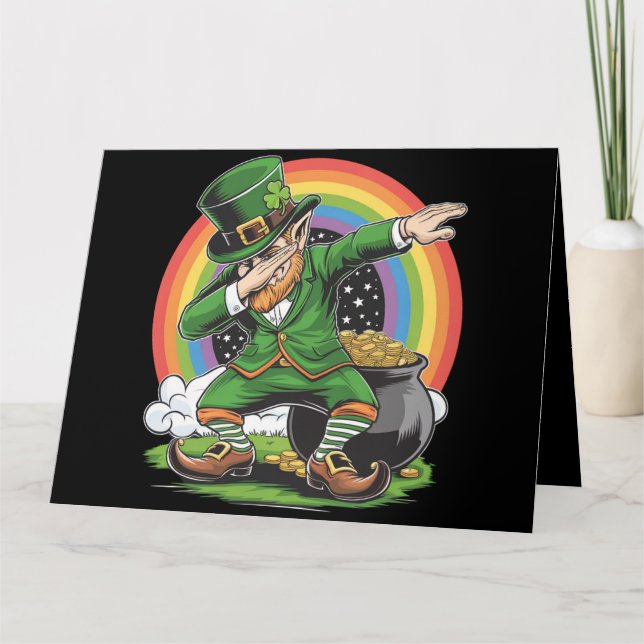 St patricks day Dabbing Leprechaun Dab Dance Kort (Framsida)