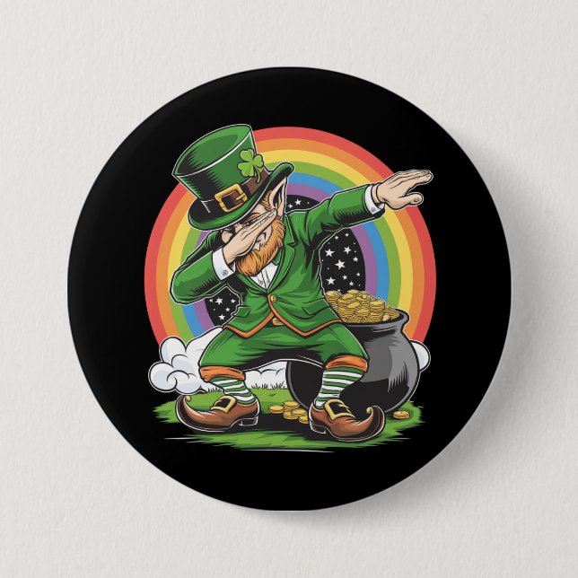 St Patricks Day Dabbing Leprechaun Dab Dans  Knapp (Framsida)