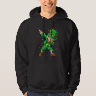 St Patricks Day Dabbing Leprechaun Pojkar Barn Män Hoodie