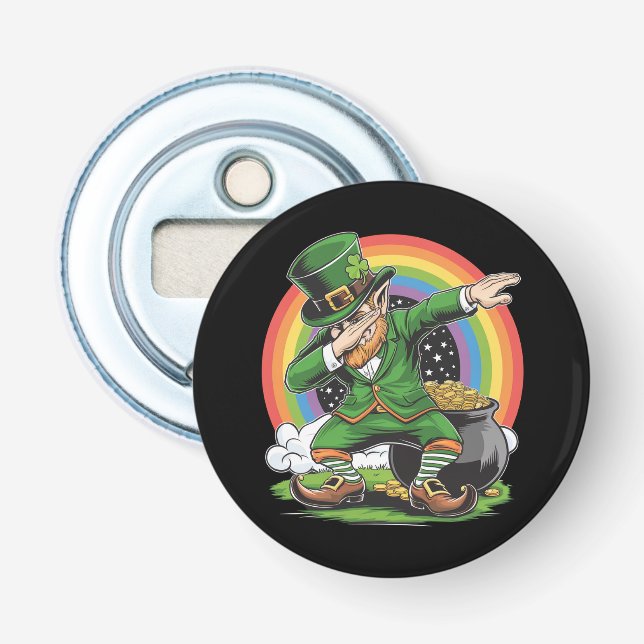 St Patricks Day Dabbing Tomte Dab Dans  Flasköppnare (Framsidan)