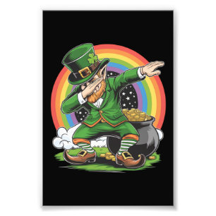 St Patricks Day Dabbing Tomte Dab Dans Fototryck