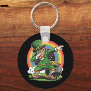 St Patricks Day Dabbing Tomte Dab Dans Nyckelring