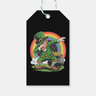 St Patricks Day Dabbing Tomte Dab Dans Presentetikett