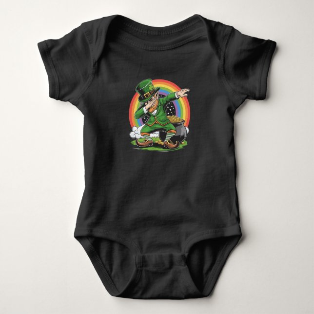 St Patricks Day Dabbing Tomte Dab Dans  T Shirt (Framsida)