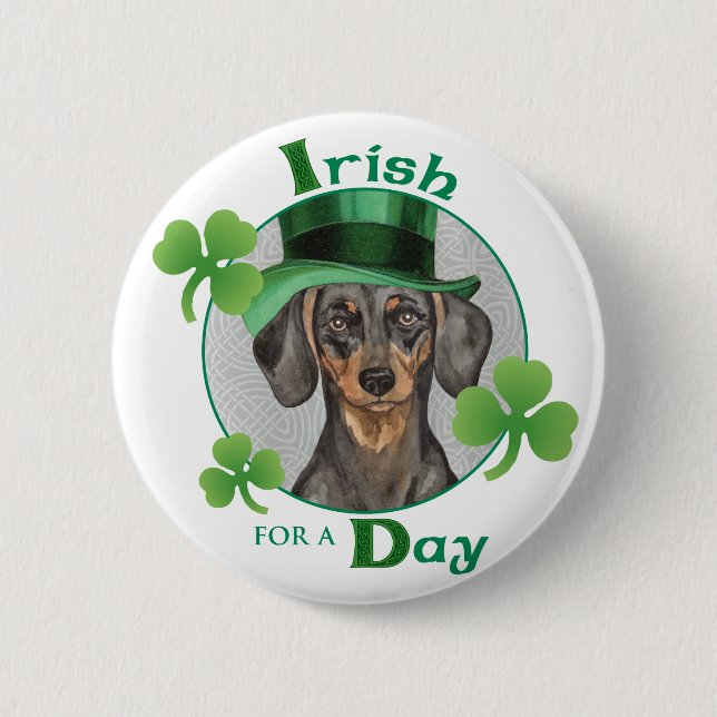 St. Patrick's Day Dachshund Knapp (Framsida)
