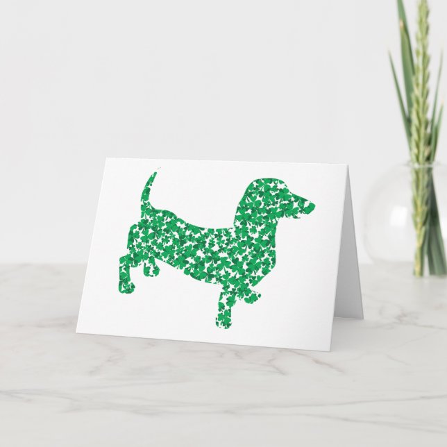 St. Patrick's Day Dachshund Kort (Framsida)
