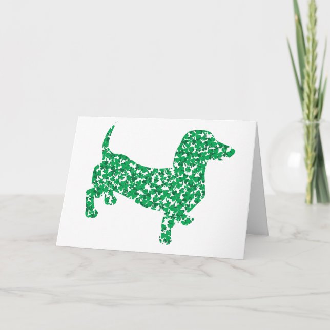 St. Patrick's Day Dachshund Kort (Framsida)