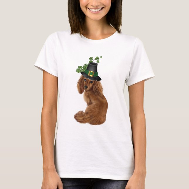 St. Patrick's Day Dachshund Kvinnors t-shirt (Framsida)