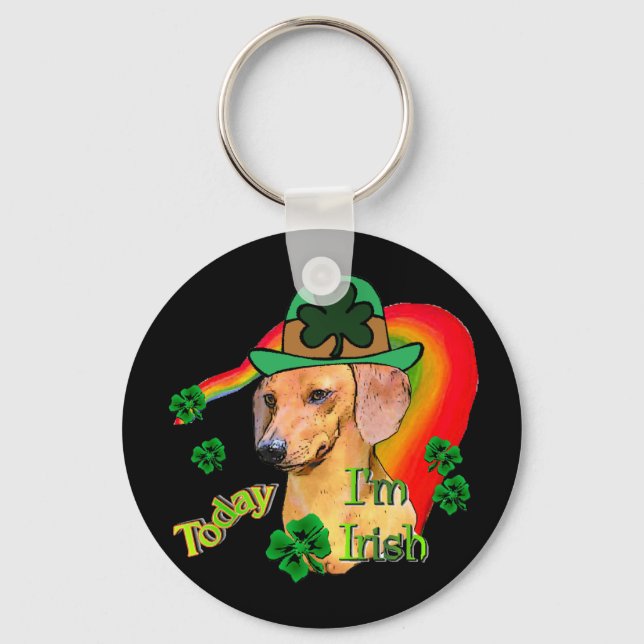 St. Patrick's Day Dachshund Nyckelring (Framsida)