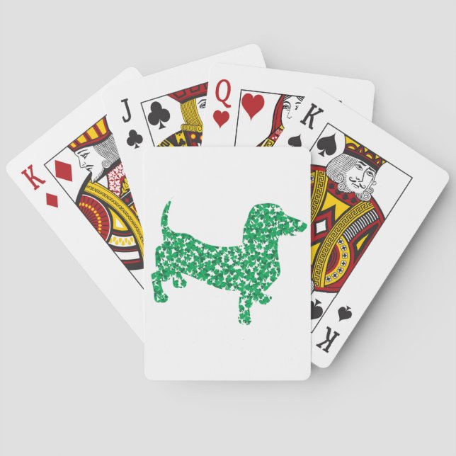 St. Patrick's Day Dachshund Spelkort (Baksidan)