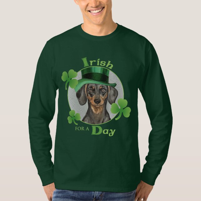 St. Patrick's Day Dachshund T Shirt (Framsida)