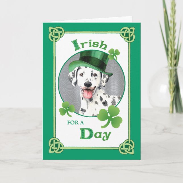 St. Patrick's Day Dalmatian Kort (Framsida)