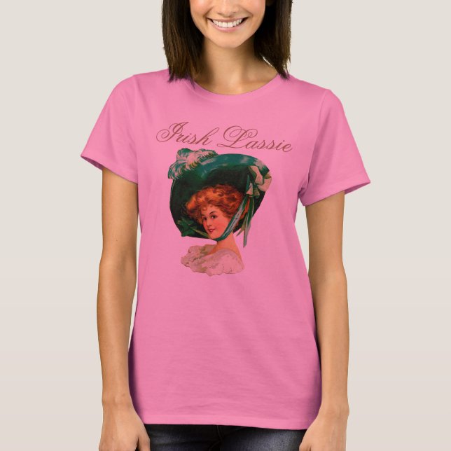 St patricks day Dam Irish Lassie T-shirt (Framsida)