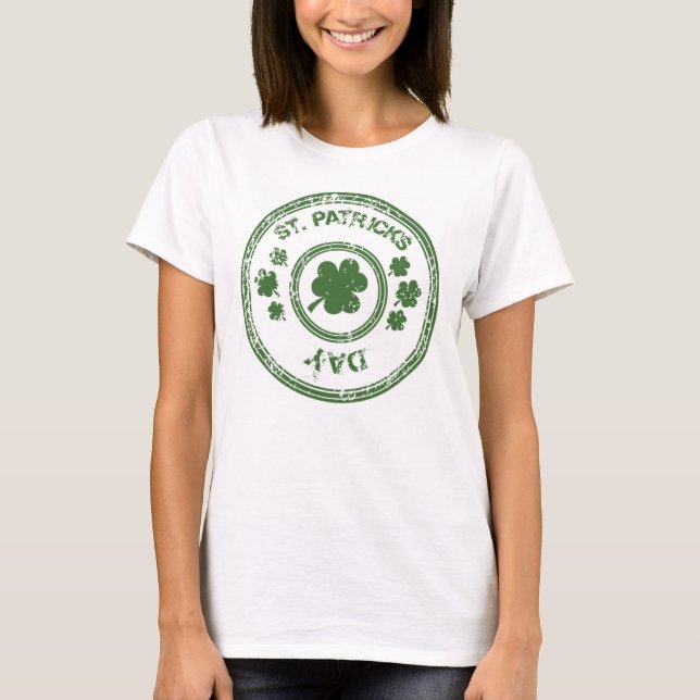 St Patricks Day Dam T-shirt/klöver Tee (Framsida)
