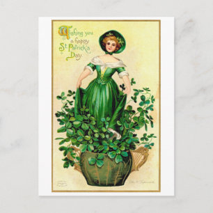 St. Patrick's Day Dam, Vintage Vykort
