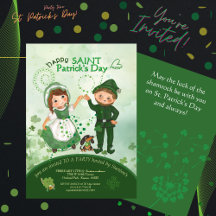 ST PATRICKS DAY Dancing Leprechauns hand plockade