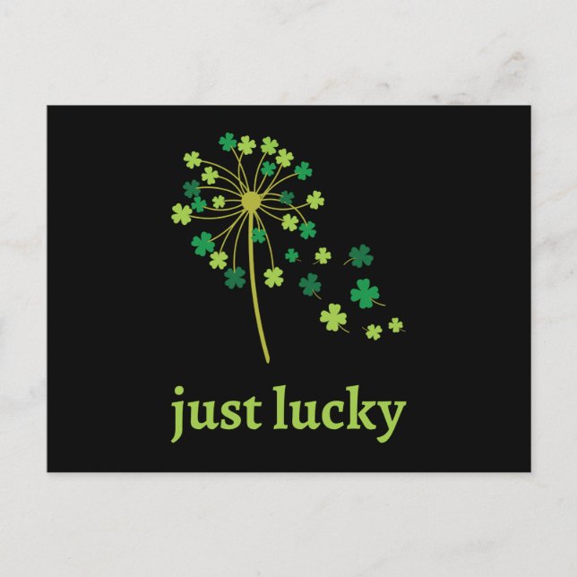 St patricks day Dandelion Shamrock Inbjudan Vykort (Framsida)